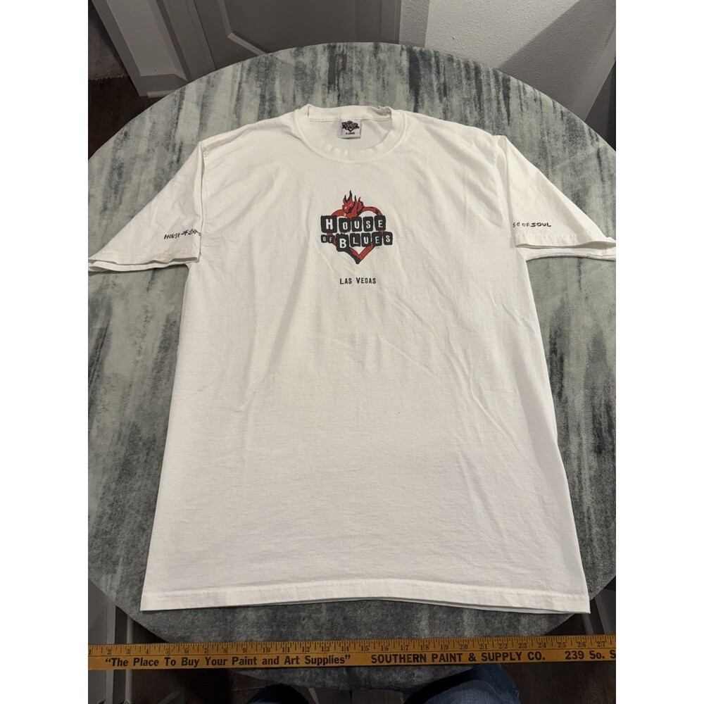 VTG 90s White T Shirt House Of Blues Las Vegas XL Spirit Soul White Tee Vintage
